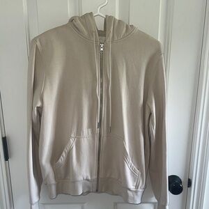 H&M Beige Zip-Up Hoodie